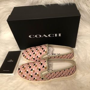 Coach Canvas slip on shoes 8”